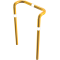 Anti-nudge hoop | double-sided, deep version | steel tube  76 mm | yellow / black | total width: 1000 mm | height above ground: 1150 mm | for casting in concrete